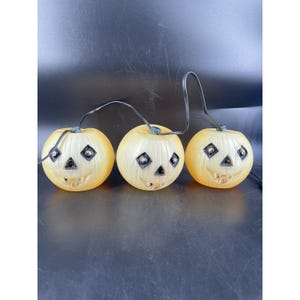 ヴィンテージ 1960 年代 ハロウィーン ピアレス 3 パンプキン ジャック オ ランタン ブローモールド ストリング ライト