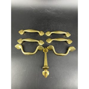 Vintage Keeler Brass Co. #N16715 Drawer/Cabinet Handles Pull Set 7