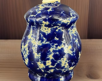 Dispensador de jabón de cerámica Bennington, color azul ágata.