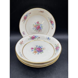 Lenox Rose By Lenox Berry Bowls Set of 4 Pink Rose with Gold Trim