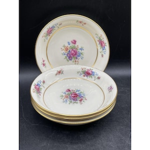 Lenox Rose By Lenox Berry Bowls Set of 4 Pink Rose with Gold Trim