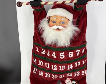 Annalee 2001 Santa Claus Advent Wall Countdown Christmas Calendar Elf Marker
