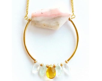 Long Boho Crystal Necklace- Diana- Crystal Jewelry