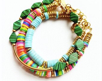 Colorful Bracelets- Beaded Bracelet Set- Gem Stone Crystal Bracelets- Wholesale Bracelets