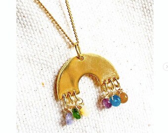 Rainbow Necklace- Rainbow Pendant Necklace- Rainbow Jewelry - Dainty Necklace - Whimsical Jewelry