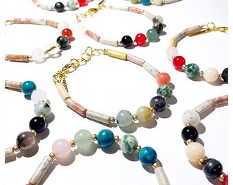 Boho Crystal Bracelet; Beaded Crystal Bracelet; Gem Stone Bracelet; Colorful Jewelry; Gift for Her; Stocking Stuffer