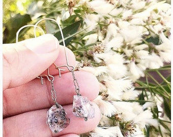 Dainty- Herkimer Diamond Boho Dangle Earrings