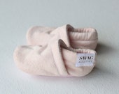 Baby Booties Faux Suede blush pink Baby Shoes Soft Sole shoes Crib shoes slippers non slip Newborn booties SWAG Infant Gender Neutral gift