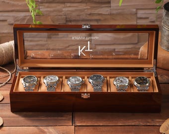 Personalized Watch Storage Case, Custom Engraved Watch Case, Personalized Watch Box, Fathers Day Gift, Anniversary Birthday Gift For Men
