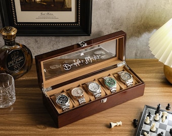 Personalized Watch Box, Custom Watch Storage, Watch Box for Men, Valentines Day Gift, Anniversary Gift, Gift For Husband, Gift For Men