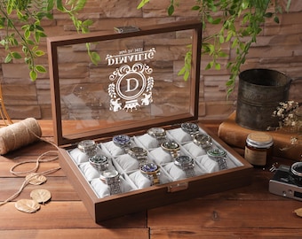 Personalized Men's Watch Case, Custom Engraved Watch Box, Gift for Dad, Anniversary Birthday Gift For Men, Watch Storage Case