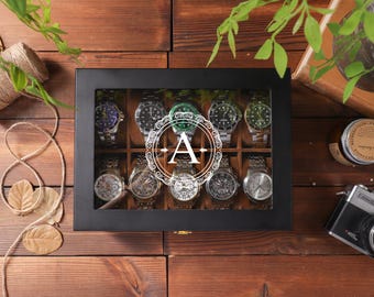 Personalized Watch Box For Men, Custom Engraved Watch Case, Gift for Dad, Anniversary Birthday Gift For Men, Watch Storage Case
