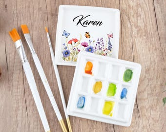 Personalised Ceramic Watercolor Palette, Ceramic Artists Palette, Ceramic Palette, Art Supplies, Gift for Painters
