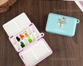Folding Watercolor Paint Box, Mini Portable Painting Set, Custom Watercolor Palette, Personalized Travel Paint Set, Perfect Gift For Painter