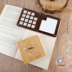 Custom Name Wooden Portable Paint Palette, Travel Watercolour Set, Watercolor Supplies,Portable Painting Travel Set,Mini Paint Box,Best Gift