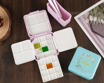 Personalized Printed Folding Watercolor Color Box, Portable Painting Set, Watercolor Palette, Travel Paint Set, Perfect Gift For Painters
