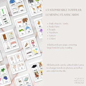Customizable Toddler Flashcards | Everyday Words, Speech Learning (Digital Download)
