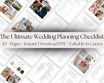 Wedding Planning Checklist Printable, Mood Board Template, Editable Wedding Planner Bundle, Wedding Inspiration Board, Instant Download