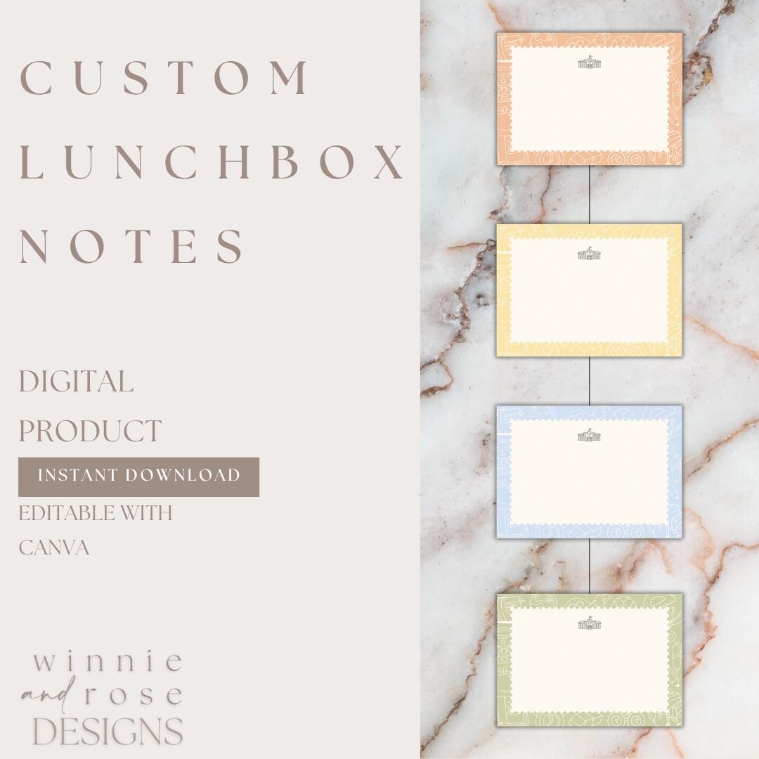 Custom Lunchbox Notes for Kids | Positive School Messages (digital ...
