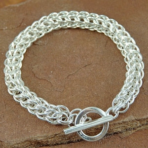 Chainmaille Bracelet Kit, Unisex Full Persian Bracelet Kit in Sterling Silver, Silver Filled, Gold Filled, Bronze, Copper, Jeweler&#39;s Brass
