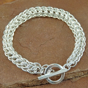 Chainmaille Bracelet Kit, Unisex Full Persian Bracelet Kit in Sterling ...