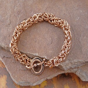 Byzantine Chainmaille Bracelet Kit - Genuine Copper 14g 5.5mm ID jump rings, unisex kit