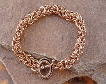 Byzantine Chainmaille Bracelet Kit - Genuine Copper 14g 5.5mm ID jump rings