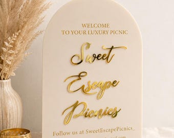 Custom Acrylic Welcome Sign  Arch Wedding Signage for Engagement and Bridal Shower Sign  Acrylic Welcome Sign for Wedding Decor Board