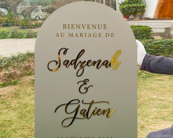 Custom Arch Wedding Sign, Acrylic Wedding Welcome Sign, Custom Wedding Signage, Engagement Sign, Reception Sign, Nikkah Sign, Wedding decor