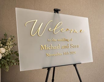 Frosted Acrylic Wedding Welcome Sign ,Acrylic Welcome Sign, Wedding Signage, Acrylic Wedding Sign, 3D Welcome Sign, Custom Wedding Sign