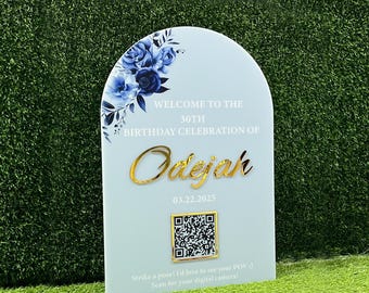 qr code sign, Acrylic Wedding Sign, Acrylic Welcome Sign, Wedding Decorations, Seating Chart, Wedding Signage, Wedding Decor, Welcome Sign