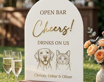 Acrylic Wedding Sign, Acrylic Bar Sign, Bar Menu Sign, Bar Sign Wedding, Wedding Bar Sign, Custom Pet Portrait, Signature Drink Sign