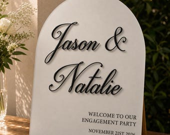 Engagement Party Sign, Acrylic Welcome Sign, Wedding Signage, Custom Event Sign For Engagement Bridal Shower Reception, Wedding decor
