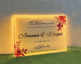 Custom LED Sign, Custom Acrylic Sign, Acrylic Wedding Sign, Acrylic Welcome Sign, Wedding Signs, Wedding Gift, Welcome Sign