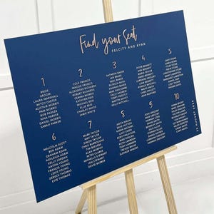 "Personalisiertes gedrucktes Acrylhochzeits-Sitzplanschild, großer Tisch-Sitzplan, ""Finden Sie Ihren Platz""-Schild, Sitzplanbrett, Hochzeitsdeko."