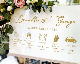 Personalized Wedding Order of the Day Sign, Wedding Timeline Sign, Order of the day Sign, Wedding Order Of Events, Wedding Itinerary sign