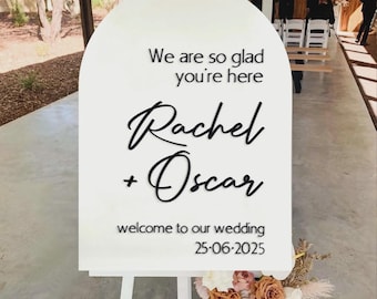 Custom Acrylic Arch Wedding Welcome Sign | Personalized Arch Welcome Sign for Reception | Elegant Event & Vow Renewal Acrylic Sign