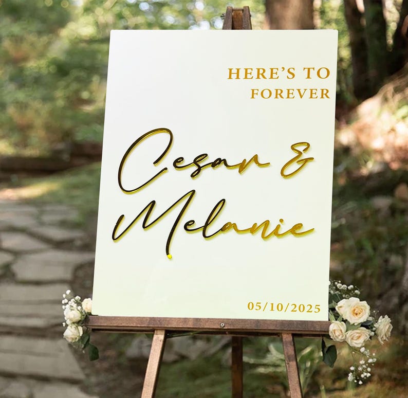 Custom 3D Engagement Sign, Welcome to Our Wedding Acrylic Welcome Sign ...