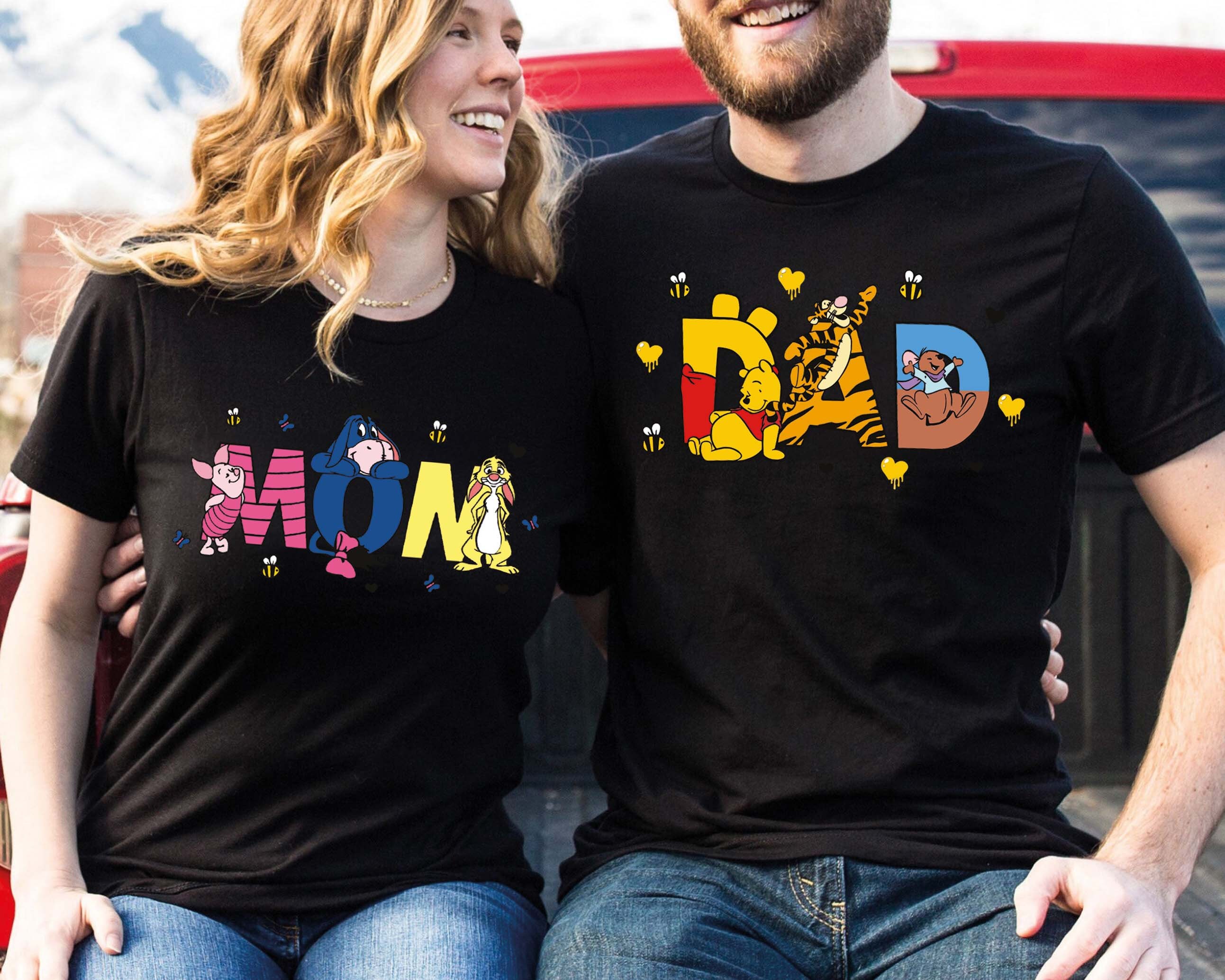 Disney Mom Dad Shirt, Winnie the Pooh and Friends Dad Mom Tee, Family ...