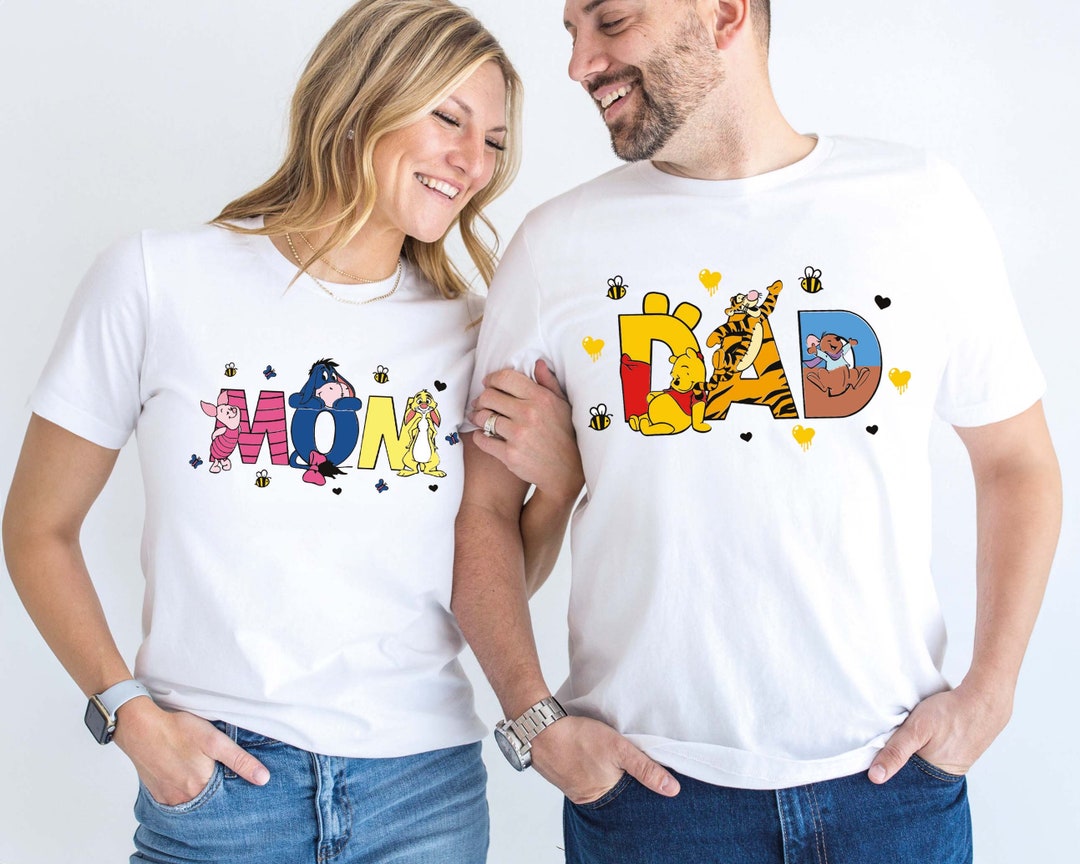 Disney Mom Dad Shirt, Winnie the Pooh and Friends Dad Mom Tee, Family ...