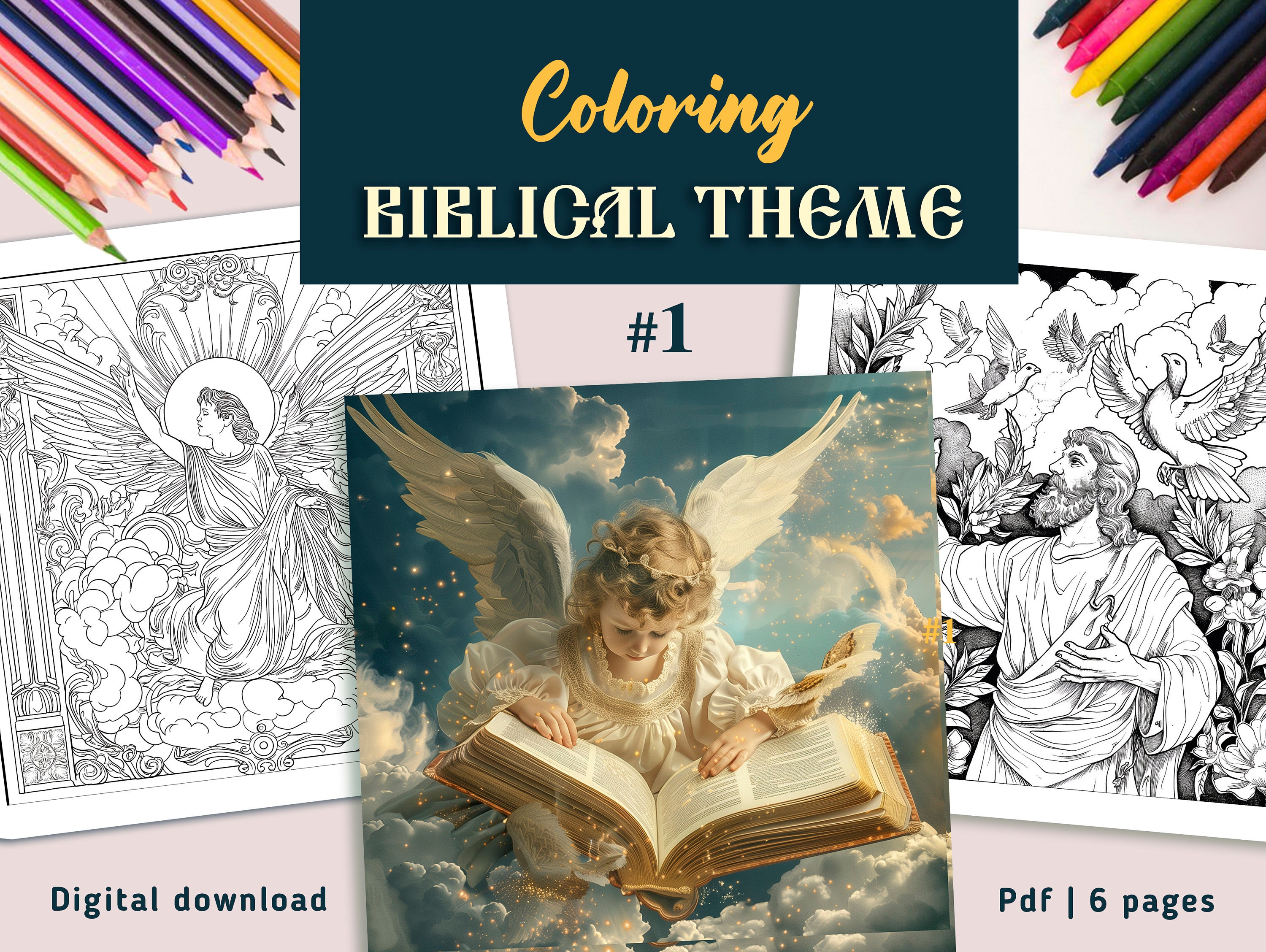 Bible Coloring Pages for Adults and Teens Printable Relaxation Sheets ...