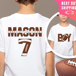 Football birthday shirt boy, Football birthday party tee, Custom birthday football shirt, Kids name age birthday shirt, Sport Birthday Shirt