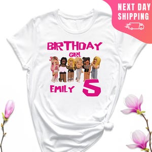 Custom Roblox Girl Shirt, Family Birthday Shirts, Birthday Girl Shirt, Bday Family Tee, Video Game Matching Birthday, Birthday Robots Shirt