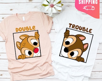 Chip and Dale Shirt, Double Trouble Shirt, Disney Couple Shirts, Disney Family Shirts, Disney Halloween Shirt, Disney Matching Shirt, Gift