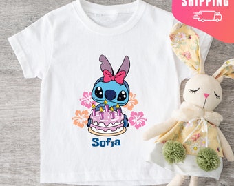 Personalized Disney Lilo Stitch Birthday Girl Shirt, Stitch Birthday Shirt, Birthday Boy Girl Shirt, Stitch Birthday Gift, Stitch Tee