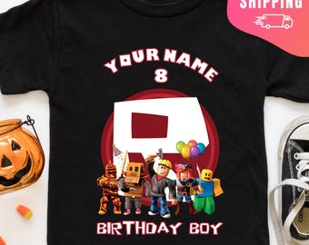 Custom Roblox Shirt, Family Birthday Shirt, Birthday Tshirt, Bday Family Tee, Video Game Matching Birthday, Birthday Robots Shirt, Party Tee