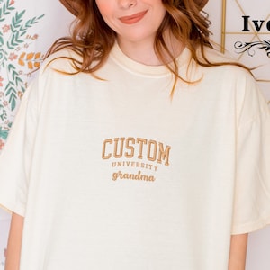 Custom University Shirt, Personalized Granny Tee, Custom Grandmother Shirt, University Name Tee, Custom School Apparel, Comfort Colors Shirt