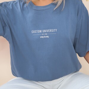 Custom University Shirt, Personalized Mom Tee, Custom Date Shirt, University Name Tee, Custom School Apparel, Comfort Colors Shirt