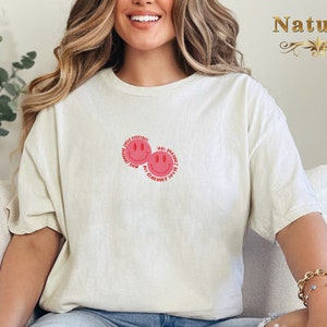 Embroidered Happy Face Tee, Smile Shirt, Happy T-Shirt, Embroidered Tee, Embroidered Shirt, Retro Happy Face Shirt, Smiley Shirt