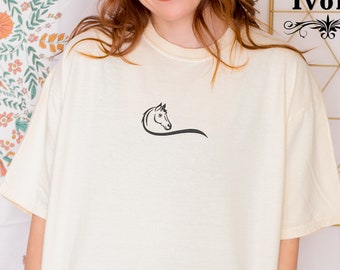 Embroidered Horse Shirt, Horse Lover Tee, Gift For Her, Women Country Shirts, Tshirt Gift For Horse Lower, Animal Lover Present
